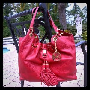 Michael Kors Red Leather Bag